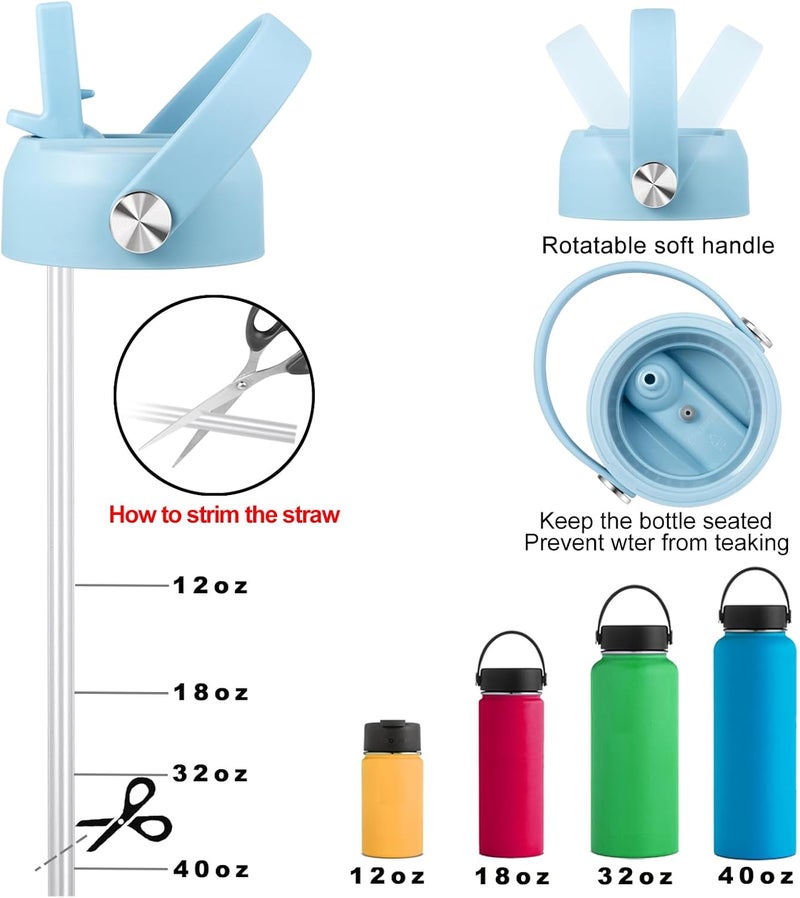 KMN Straw Lid for Hydro Flask Wide Mouth, Lids with Straw for Hydroflask 12 16 18 20 32 40 oz Wide Mouth, Replacement Straw Cap for Hydroflask, Top Sport Bottle Lids Accessories - Image 3